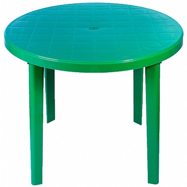 Стол круглый пластиковый 900х900х750мм зеленый М2666