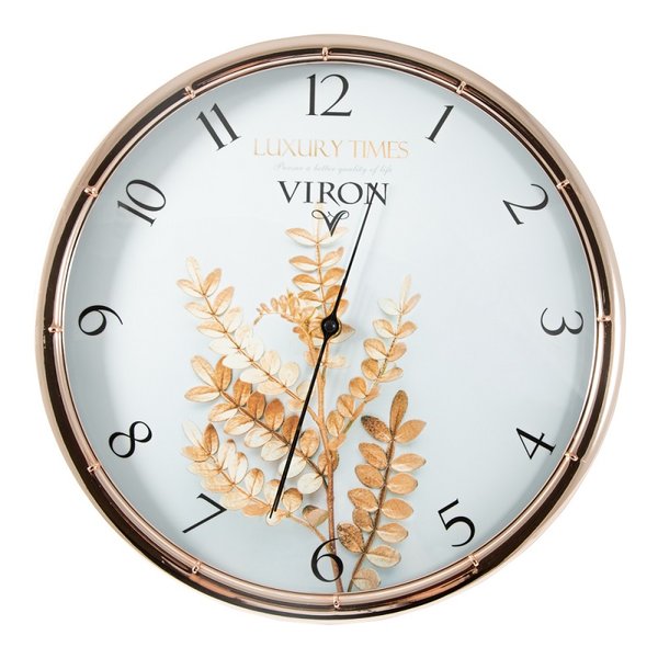 Часы настенные VIRON d35 золотой обод с рисунком