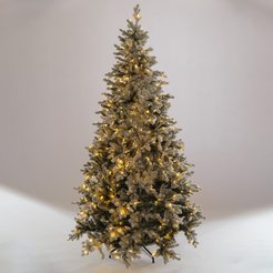 Ель искусственная Оливия 300см, флокированная, 980LED, теплый белый свет ПЭ+ПВХ