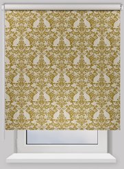 Штора рулонная BLACKOUT PRINT 45х160см Зайцы ежевика, горчичный