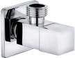 Кран латунный угловой с отражателем 1/2"х1/2" кран-букса, квад.ручка