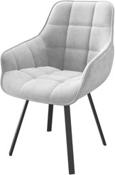 Стул кухонный Mamadoma Romeo b20 46х43х87см велюр/металл, белый/черный, поворотный