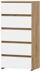 Комод 5 ящиков Некст-1 50,1х104х37,6см ЛДСП Дуб золотой/белый