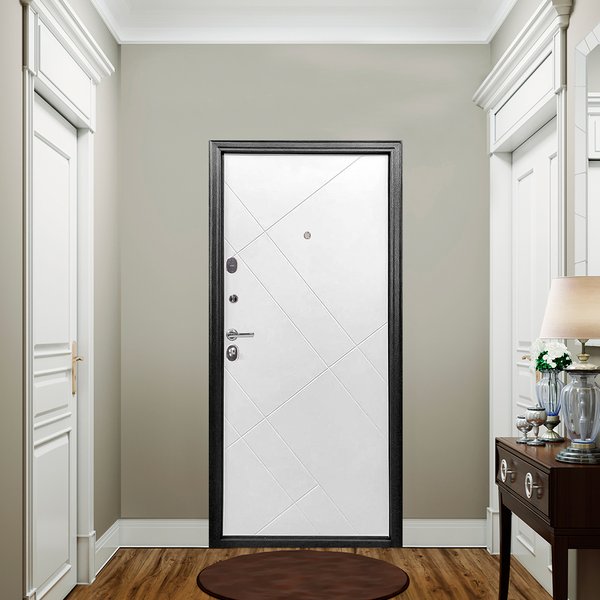 Дверь входная Форпост-60 антик серебро софт белый 960х2050мм правая