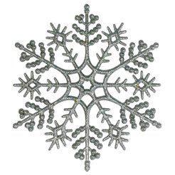 Украшение подвесное Снежинка классика эконом Серебристый глиттер MAB000-4 d 120x3мм