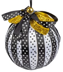 Шар с узором 8см чёрный+белый SYPMQB-102264