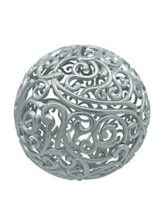 Украшение подвесное Шар ажурный d100мм серебро