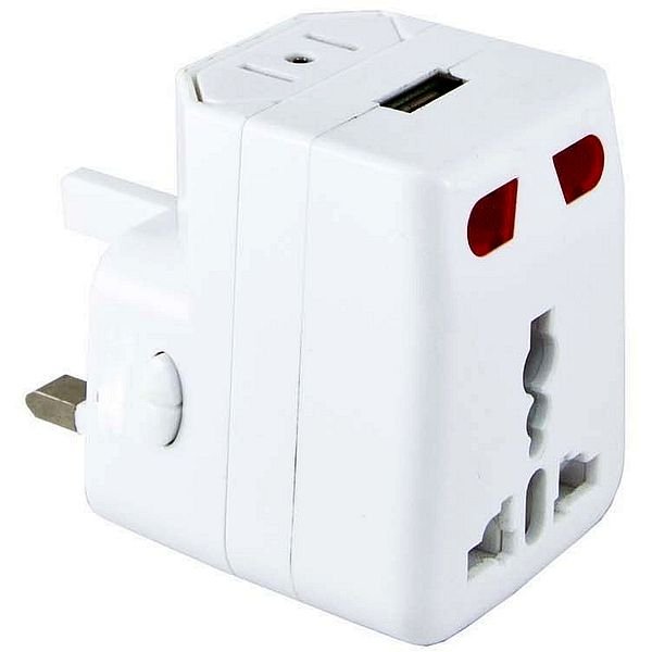 Тревел-адаптер электрический 5в1 + USB TDM ELECTRIC белый