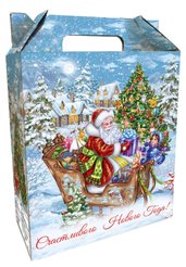 Коробка Новогодняя Счастливого Нового года 27х19х8см картон 81282