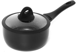 Ковш SCOVO Hi-Black 1,7л 18х8,4см антипригар., штамп. алюминий, крышка стекло