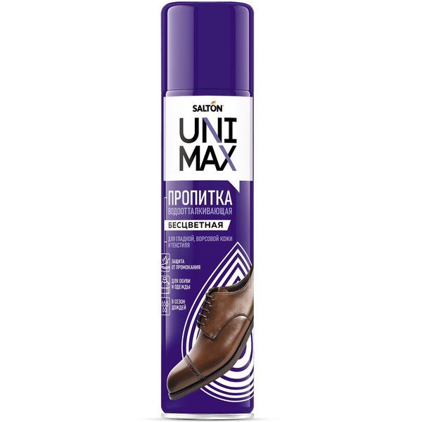Средство д/защиты от воды Unimax д/гладкой кожи, замши, нубука, велюра, текстиля 250мл бесцветный