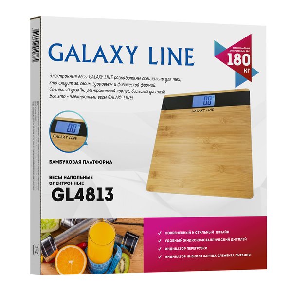 Весы напольные электронные Galaxy Line GL 4813 до 180кг бамбук