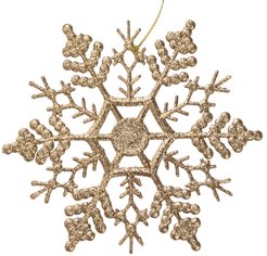 Украшение подвесное Снежинка-Паутинка в золоте 16,5х16,5х0,2см 89090