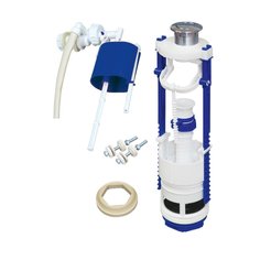 Арматура для бачка кнопочная MPF (боковое подключение , 1 режим, металлизированная кнопка)