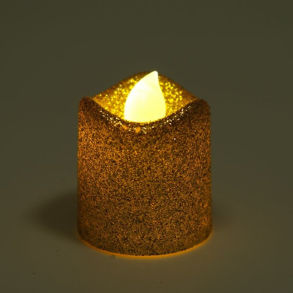 Набор свечей светодиодных 6шт 3,5х4,5см, цвет: золото, теплый белый свет, на батарейках LR1130, SYLZB-2323111