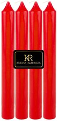 Свеча столовая Kukina Raffinata 17см 4шт красный