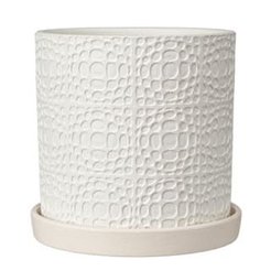 Горшок бетонный Иллюзия d15см h15см v1,8л, цилиндр, белый