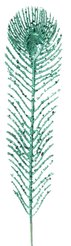 Ветка декоративная Перо Павлина зеленое 43x8x0,5см 89511