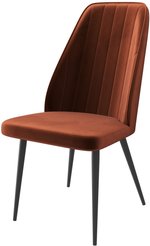Стул кухонный Mamadoma Leonard M d15 45х45х94см велюр/металл, оранжевый/черный