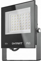 Прожектор светодиодный ОНЛАЙТ 50Вт 6500К 4000Лм IP65 черный