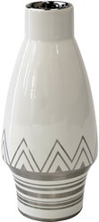 Ваза декоративная Геометрия 25х11х11 белый с серебром