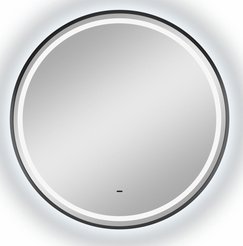 Зеркало Тиор Led черное 60см с бесконтактным сенсором и нейтральной подсветкой 