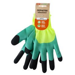 Перчатки садовые нейлоновые Praktische Home G-114 с двойным покрытием