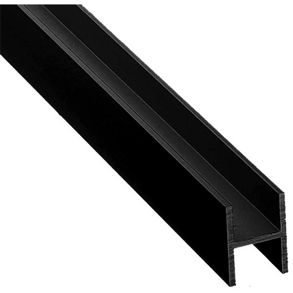 Профиль щелевой для стеновых панелей 6мм (7мм) черный, арт.1060, L600мм