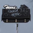 Ключница с полкой Home sweet home 28х23х7,5см черный