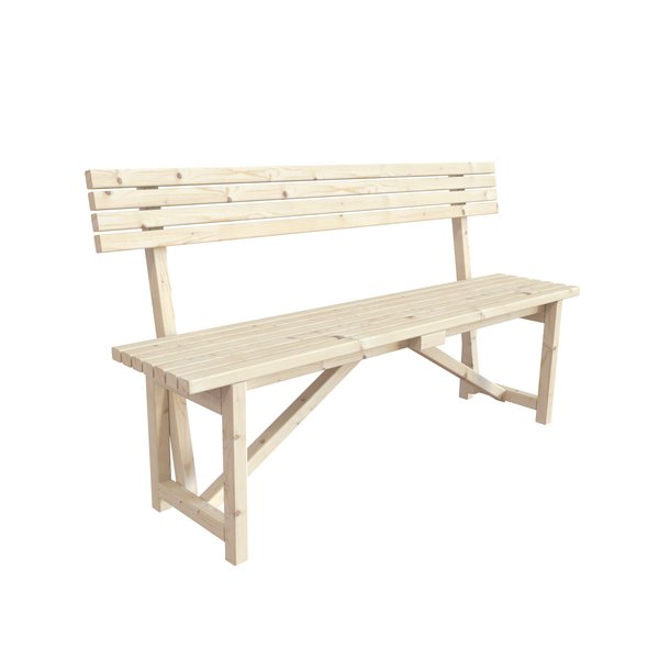 Скамейка со спинкой 150х44х83см деревянная