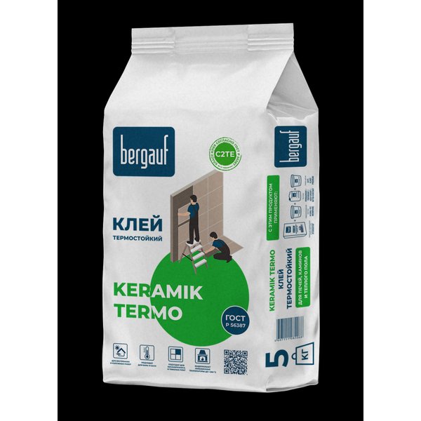 Клей для плитки термостойкий Keramik Termo Bergauf 5кг