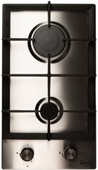 Поверхность варочная газовая Oasis P-MND 29х51см, 2 конфорки, серебристый