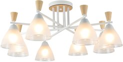Люстра Traccia 4535-8 WH+WOOD, 8xE27/40W