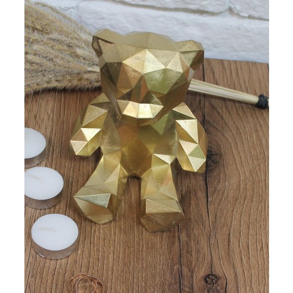 Статуэтка декоративная Мишка 18см золото