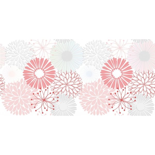 Декор настенный Дактель Цветы 40х20х7,5см розовый шт