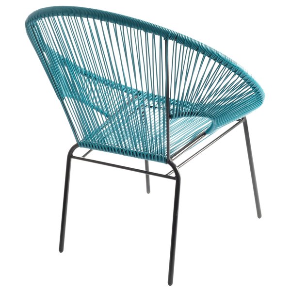 Кресло садовое Копенгаген 66х75см h82см, ротанг искусственный, синий, SG-22040