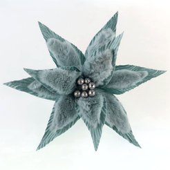 Украшение елочное Magic Time Цветок бирюзовый из полиэстера на клипсе 17,5x27,5x27,5см арт.91290