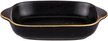 Блюдо овальное с ручками Bronco Midnight gold 23х14,5х5см черный, фарфор
