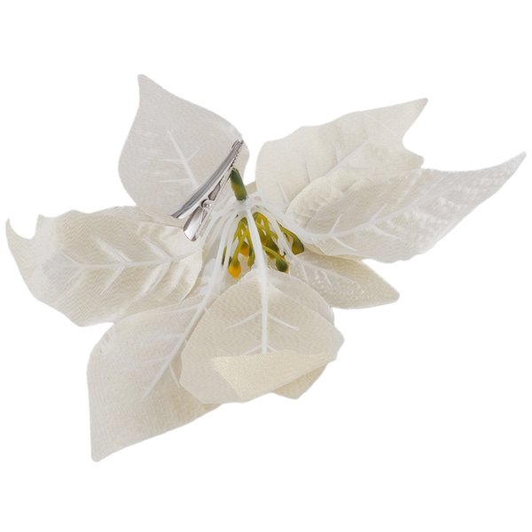 Цветок декоративный 24см, белое золото, на клипсе, SYSDH-3023159