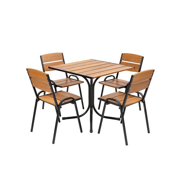 Комплект мебели для отдыха Петергоф 80см (складной стол + 4 стула) орех