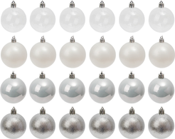 Набор шаров 24шт 6см прозрачный+серебро+белый SYQA-0125067