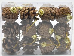 Набор украшений Шишки натуральные 12шт 4см, SYXGJA-0425104