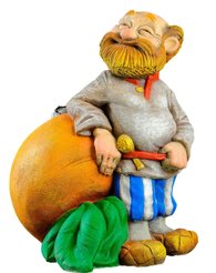 Фигура садовая Дед с репкой 35х43х47см