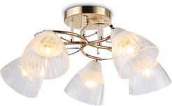 Люстра на штанге TR303027/5 GD/WH/CL золото/белый/прозрачный E27/5 max 60W D530х240
