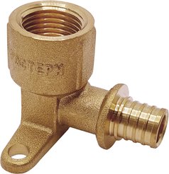 Уголок аксиальный латунный РОСТерм 16x1/2" с креплением