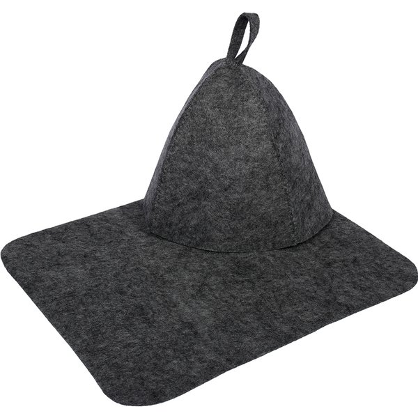 Набор для бани и сауны из 2-х предметов Hot Pot (шапка,коврик) серый