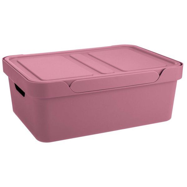 Контейнер д/хранения Econova Luxe 12л 38х27,6х14см с крышкой, розовый ПП