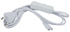 Шнур сетевой ЭРА LLED-A-CABLE-1.5m-SW-W белый 1,5м с выключателем