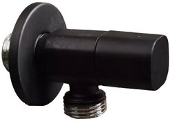 Кран угловой 1/2" н/н керамический затвор (ручка квадратная Black)