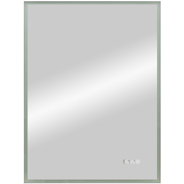 Зеркало Frame White LED 600x800,часы